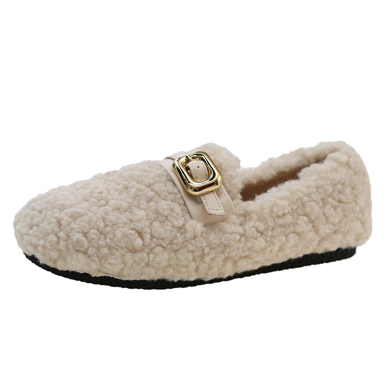 Мода Новая мода 2024 повседневная женская обувь мокасины меховые туфли без застежек на плоской подошве удобные женские высокого качества