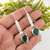 Серьги из зеленого оникса, Серьги из стерлингового серебра 925 пробы, Ювелирные изделия с драгоценными камнями, Серьги ручной работы, Удивительные ювелирные изделия, Подарок для нее