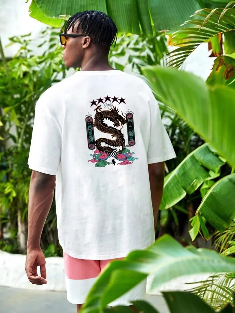 Хлопковая футболка Stray Kids с принтом дракона 5 звезд, женская футболка унисекс с коротким рукавом Y2k, футболки, топы, Harajuku, винтажная летняя повседневная футболка