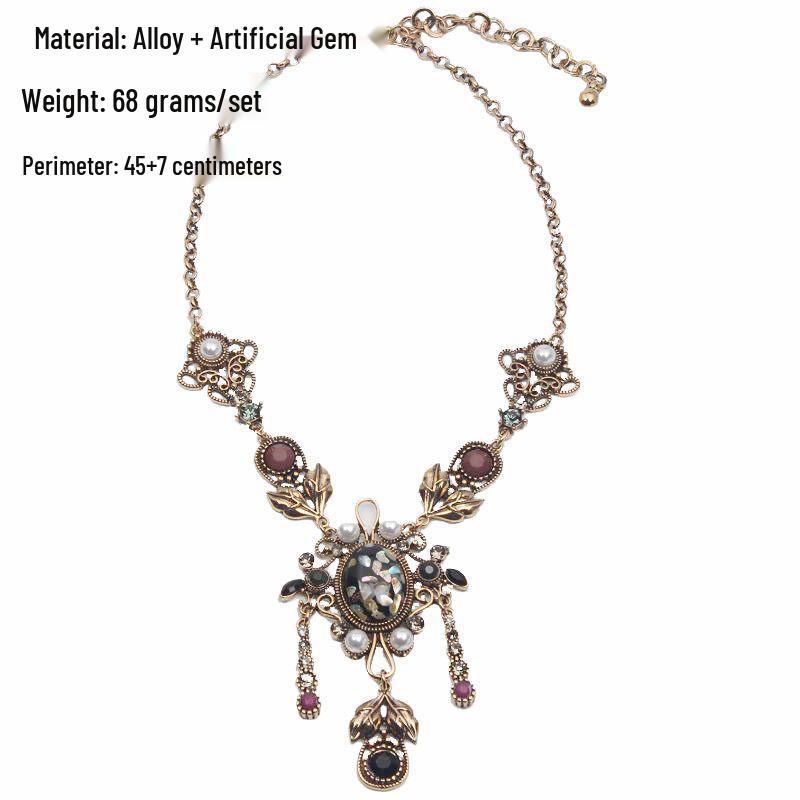 Европейское и американское ретро колье на ключицу в придворном стиле: Универсальная, элегантная цепочка для свитера для женщин