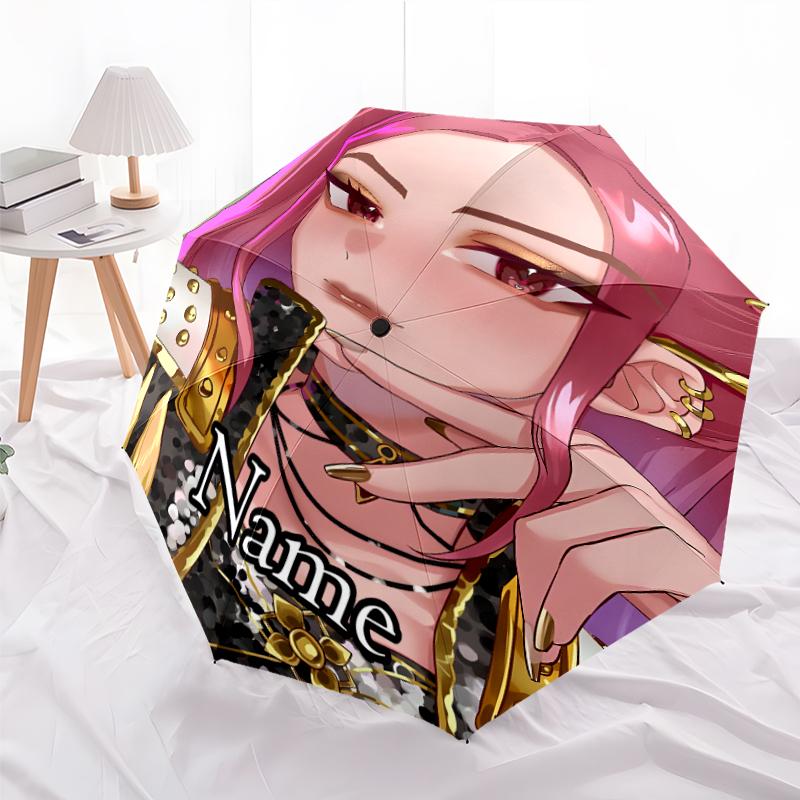 Personalized Name K-KPop Demon Hunters Print Umbrella - Automatic Open/Close, Eight-Rib Durable Frame, Automatic Folding Umbrella
