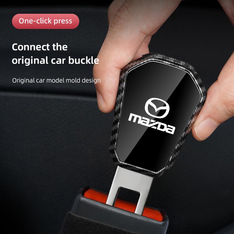 Car Seat Belt Plug Extender Carbon Fiber Safety Strap Buckle For Mazda 3 6 2 5 CX-5 CX-30 CX-50 CX-90 CX-8 BT-50 CX-80 CX-70