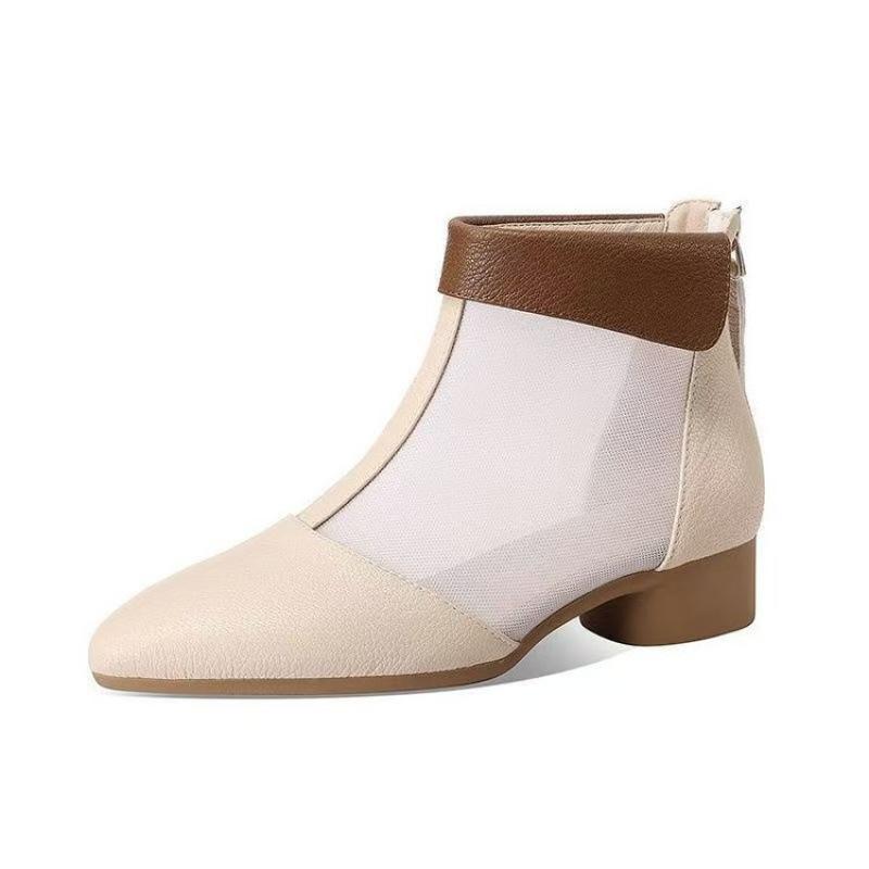 Женские сетчатые ботильоны 2025 Новые летние дышащие с перфорацией на мягкой подошве Удобные сандалии для мамы среднего возраста