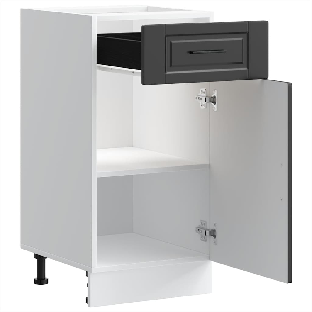 Porto Black Kitchen Base Cabinet Wood Based Material