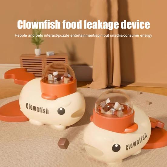 Dog Interactive Treat Dispenser Toy 2-in-1 Food Puzzle Slow Feeder Whale/Clownfish Shape Pet Enrichment Toy for Small Medium Dogs Cats IQ Training