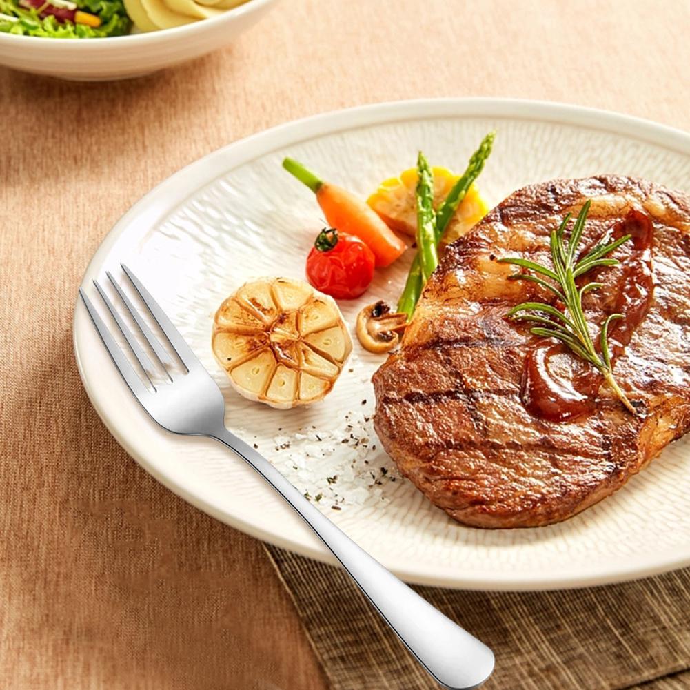 1pcs Plastic Cutlery Set Crystal Clear Cutlery-set Stainless Steel Dinner Fork  Birthday Party Household