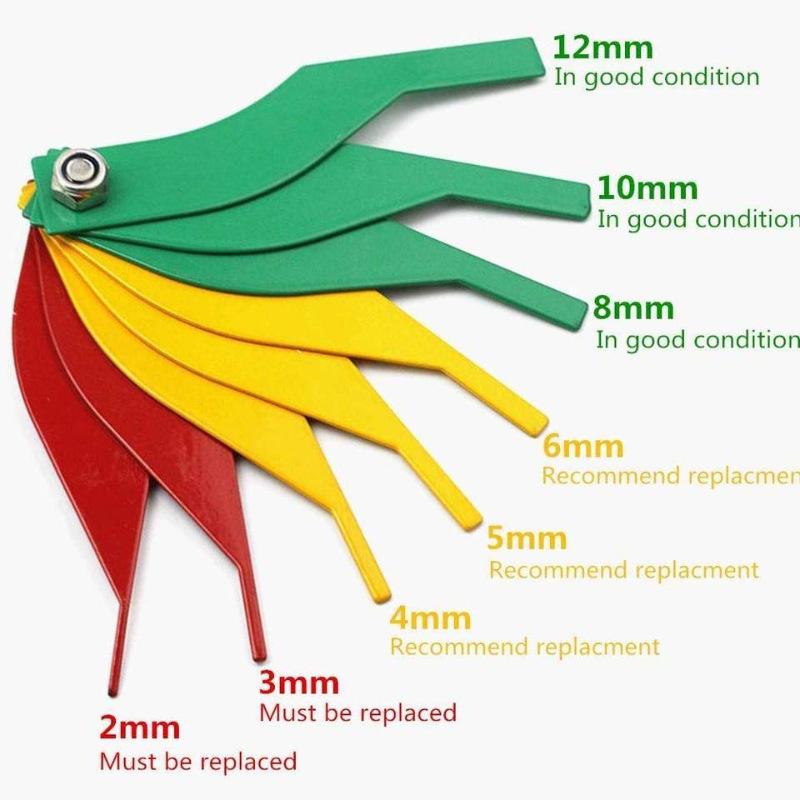 New 8 In 1 Brake Pad Measuring Tool Gauge Feeler Tester Scale Lining Thickness Wear Meter Thickness Gauge Handy Measuring