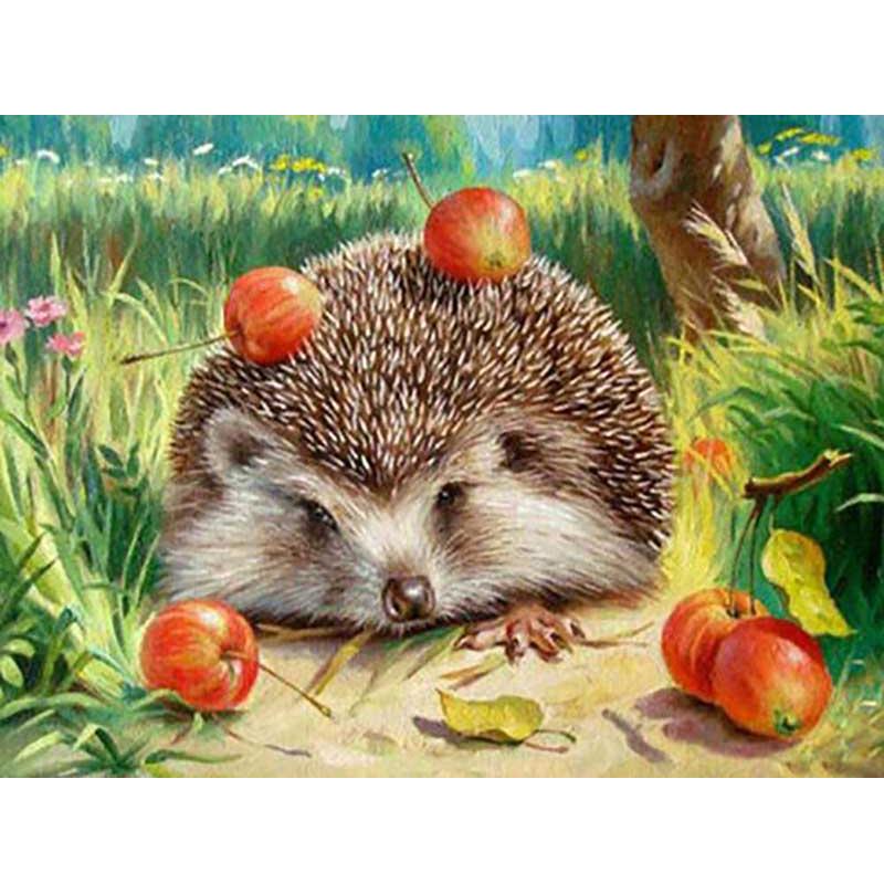 DIY 5D алмазная живопись «Ежик», полная круглая дрель, алмазная вышивка животных, наборы для вышивки крестом, настенный художественный подарок, домашний декор