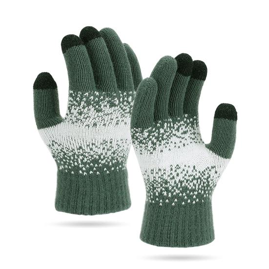 Warm Touchscreen Gloves Men Women Winter Knitted Gloves Full Finger Thickened Fleece Lined Gloves for Driving Skiing Daily Outings