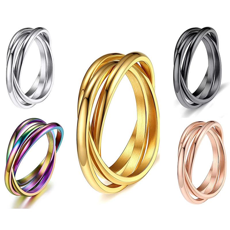 Tricycline Ring Couple Rotating Anti-anxiety Wrist Ring