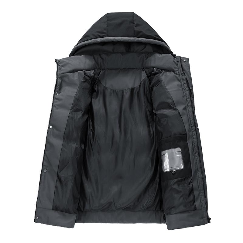 Мужская зимняя свободная удобная теплая куртка с хлопковой подкладкой, новое модное пальто с капюшоном