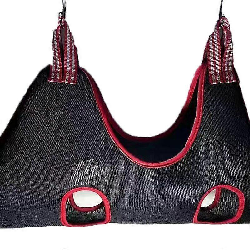 Dog Grooming Hammock Harness For Grooming Nail Clip Trimming Bathing Restraint Bag(M)Black