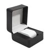 Black Single Watch Gift Box with Pillow PU Leather Wristwatch Display Case Organizer for Men Clamshell PU Leather Watch Cover
