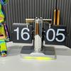 Creative Stylish Flip Clock Desktop Metal Elegant Light Luxury Clock Decorative Aesthetic Clock with Ambient Light Big Numbers Table Decoration