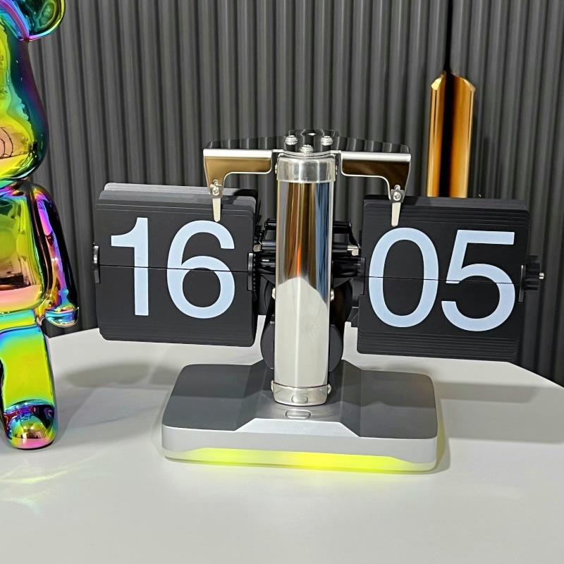 Винтажные перекидные часы-ночник с автоматическим перелистыванием страниц, кварцевые часы, декор для дома, спальни, офиса, рабочего стола, украшения