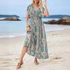 Женские платья Новые праздничные пляжные платья V-образный вырез Платья с разрезом Модные облегающие длинные платья