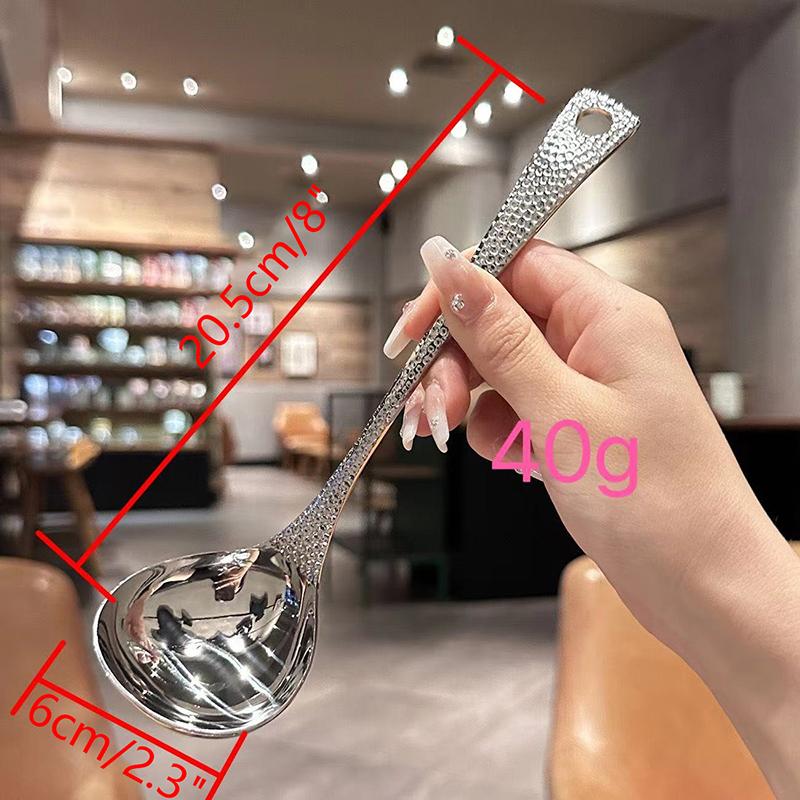 Ложка для супа из нержавеющей стали, глубокая ложка большой емкости, серебряная зеркальная полированная столовая посуда, суп, рис, домашняя кухонная посуда