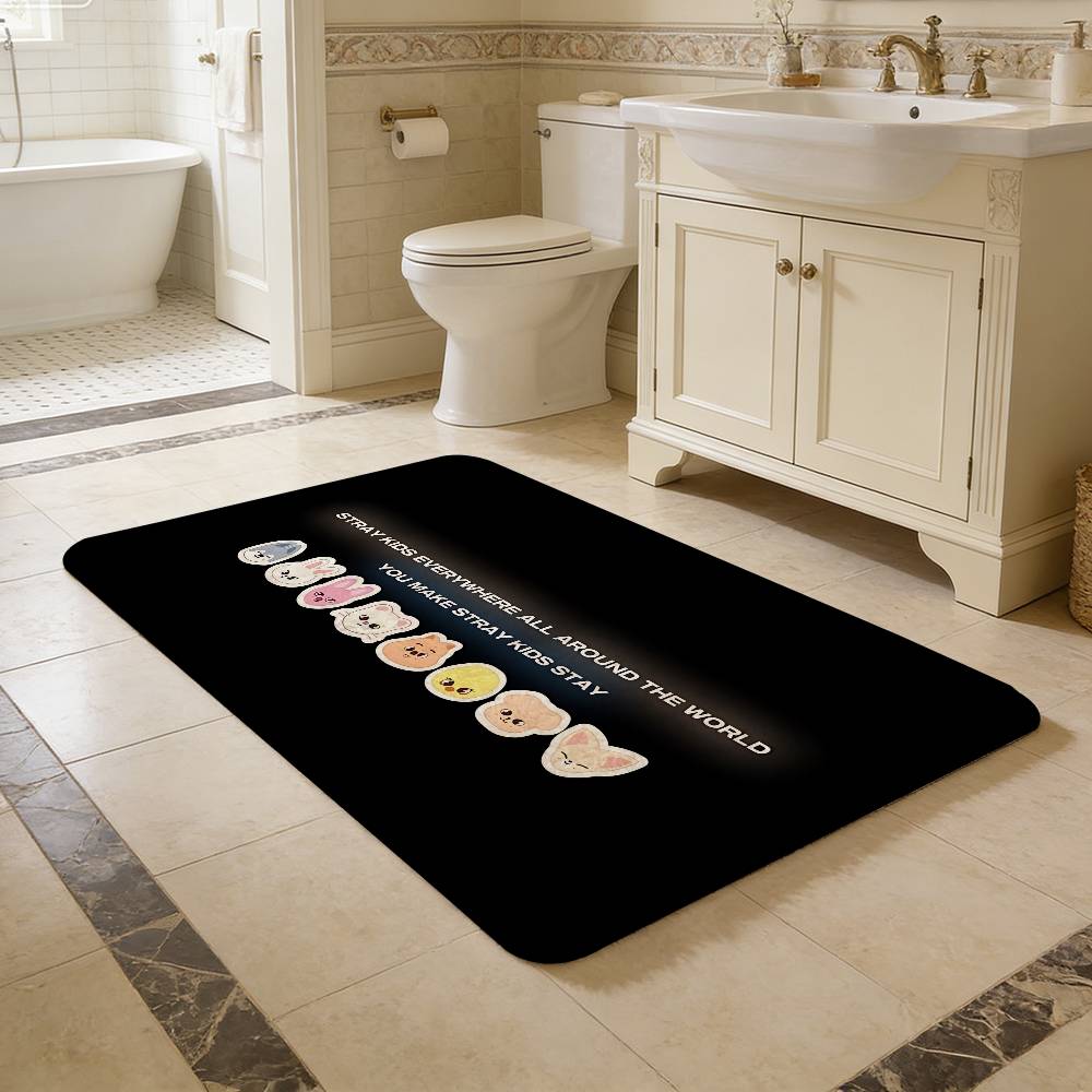 S-Stray COOL K-Kids Kpop Hallway Carpet Washable Non-Slip Living Room Sofa Chairs Area Mat Kitchen Doormat Area Rug