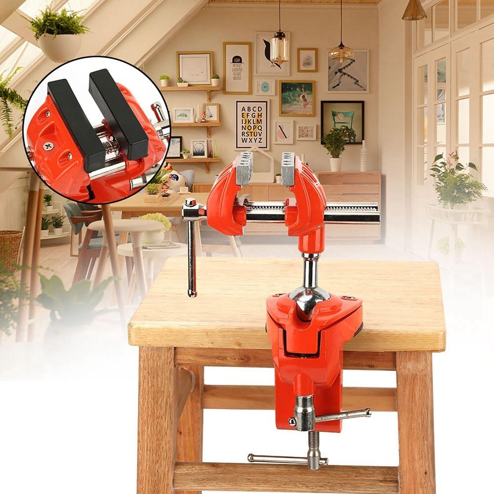 360° Rotating Mini Rotating Clamp Vise Swivel Base Table Clamp Vise Heavy Duty Vise Woodworking