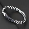 Плетеный кожаный браслет мужской простой крест полосатый искусственная кожа магнитный мужской модный браслет ручной работы ювелирный подарок Homme