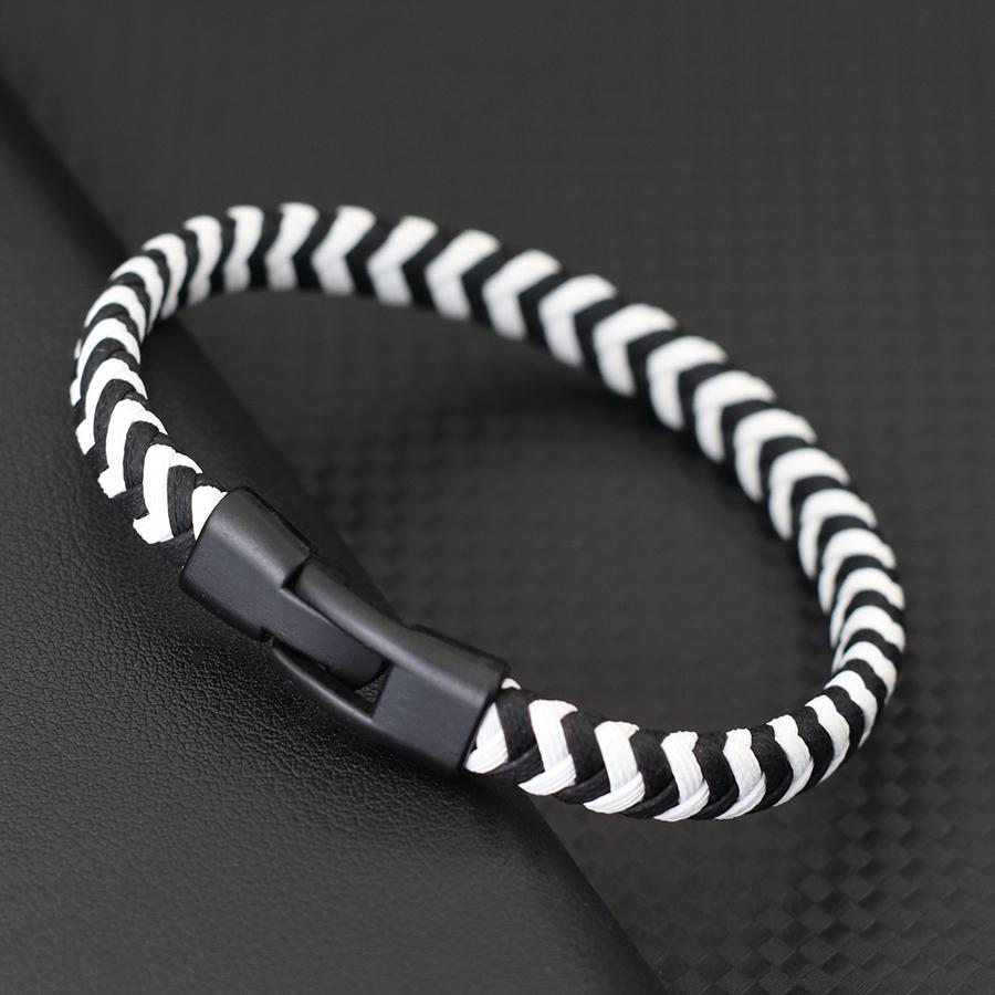 Плетеный кожаный браслет мужской простой крест полосатый искусственная кожа магнитный мужской модный браслет ручной работы ювелирный подарок Homme