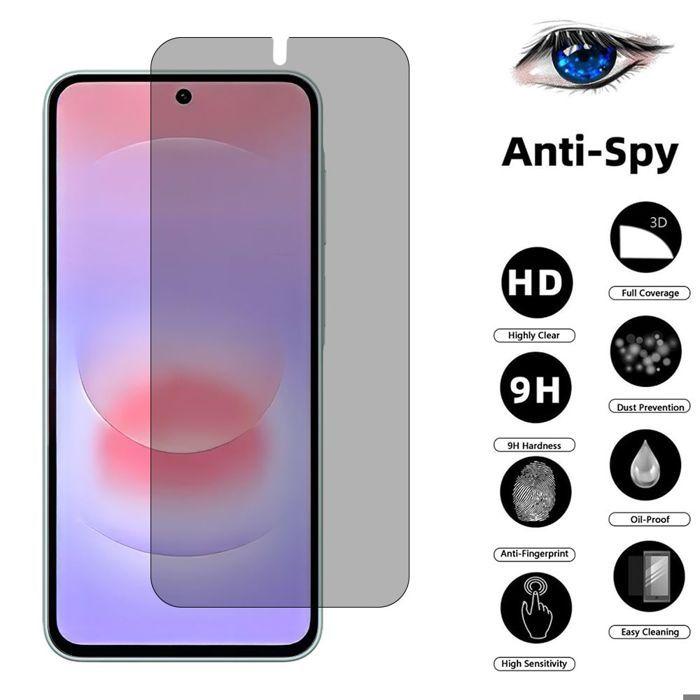 2 Verres Trempés Anti-Espion pour Samsung Galaxy A37 5G - Protection d'écran Antichoc Anti-Rayures