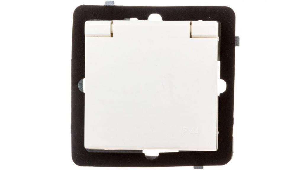 Sonata Gniazdo Bryzgoszczelne Z/U Ip44 Klapka Ecru Gph-1Rz/M/27/W