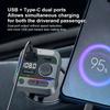 Bluetooth 5.3 Автомобильный FM-передатчик Type-C Двойная USB-зарядка Автомобильный MP3-плеер Громкая связь с Караоке Автомобильные микрофоны