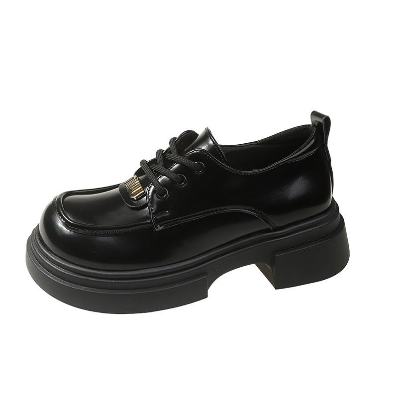 Популярные женские мокасины весна-осень 2024 года, новые универсальные кожаные туфли в британском стиле, ретро-платформа, французские японские туфли-одиночки