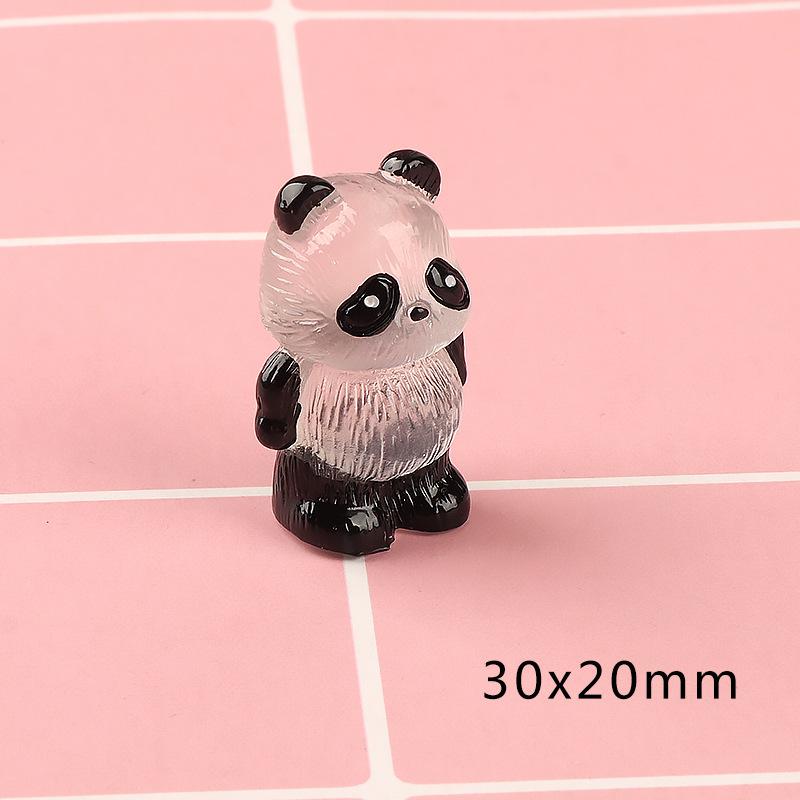 5/1Pcs Glowing Panda Mini Figurines Miniature Panda Micro Landscape Ornament Glowing in Dark Miniature Flower Potted Decor