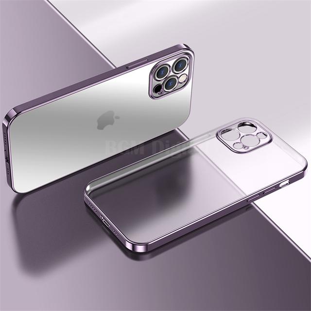 Роскошный матовый прозрачный силиконовый чехол с квадратной рамкой для Iphone 11 12 13 Pro Max Mini Xr X Xs 7 8 Plus Se 2020, мягкий тонкий чехол