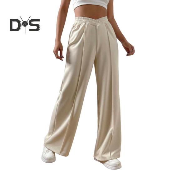 Женские брюки V-образной формы с высокой талией, прямые, широкие, длинные брюки, однотонные, свободного кроя, спортивные брюки для повседневной носки