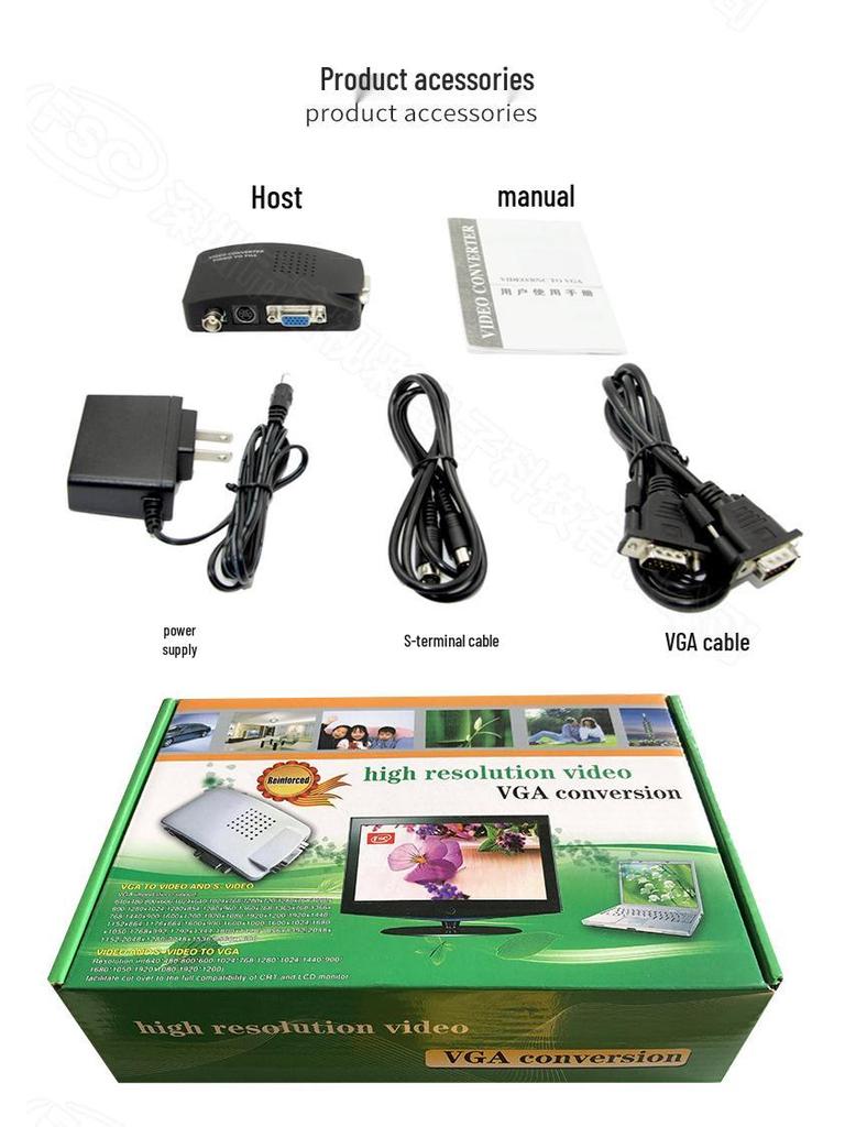 BNC to VGA 1080p HD CCTV Video Converter