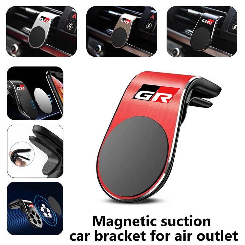 For Toyota Car L Type Metal Magnetic Phone Holder Interior Accessories GR Sport Crown RAV4 Yaris Land Cruiser Corolla Prius CHR HZ0