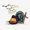 Halloween Cemetery Halloween Jack O' Lantern Iron On Heat Transfer Printing Vinyl Patches Sticker for Clothes DIY Appliques Washable Patches