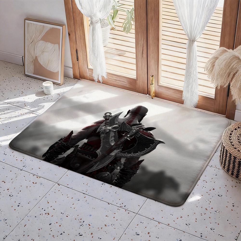 Game G God of War Floor Mat Eco  Flannel Doormat Non Slip Odorless Indoor Floor Rug Soft Short Plush Home Mat