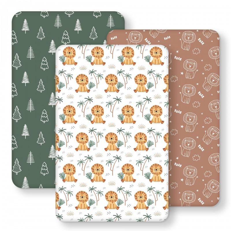 Soft Cotton Crib Fitted Sheet Baby Nursery Bedding Set Pure Color Breathable Double Layer Infant Bed Cover