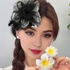 Женский обруч для волос, заколка для волос, цветы, перья, ретро-сетка, повязка на голову из искусственного жемчуга, головной убор для выпускного вечера, головной убор с зажимом