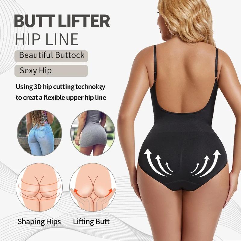 Women Low Back Shapewear Seamless Butt Lifter Briefs Shaper Backless Party Tummy Control Push Up Corset Underwear