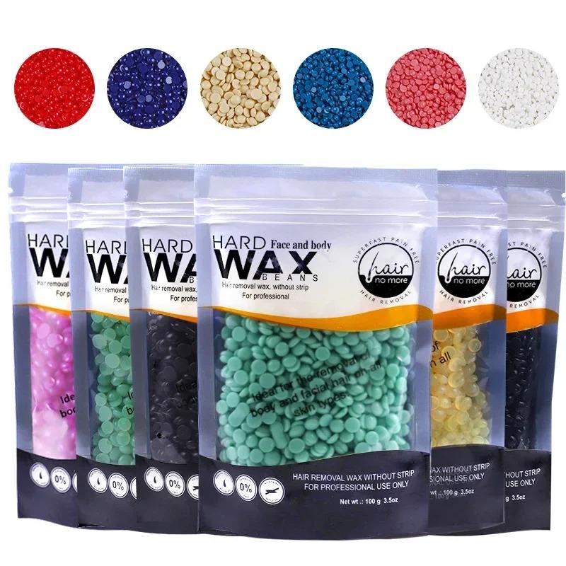 Wax Beans Depilatory Solid Hard Wax Therapy Pellets Honey Bikini Face Hair Legs Arm Hair Removal Bean Unisex 100g /Pack