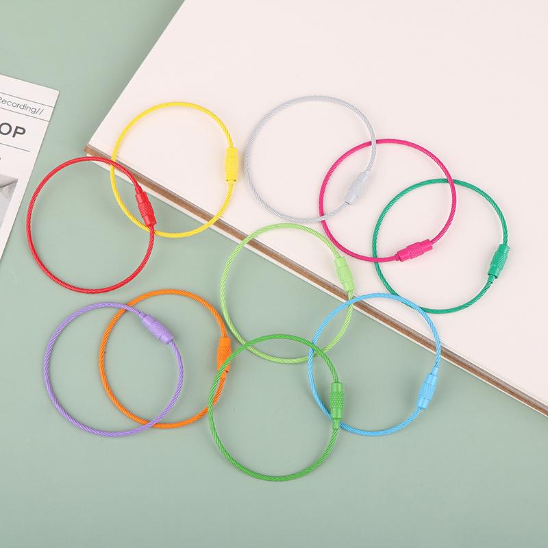 10 шт. случайной длины 15 см стальной проволочный брелок стальной трос брелок трос брелок трос багажная этикетка кольца трос кольца для ключей