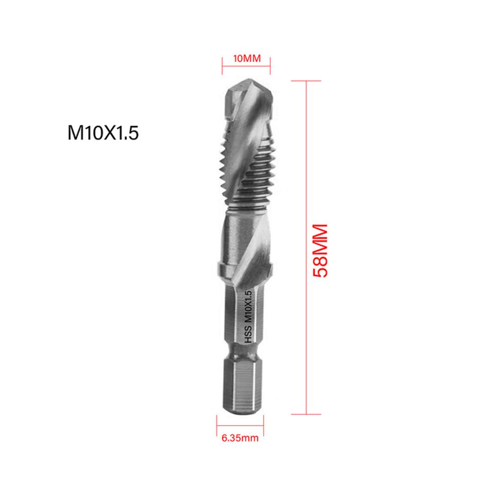 1PC Tap Drill Bit Hex Shank Thread Metric Tap M3-M10 Power Tools Parts For Hand Drill Bench Drill For Hex Chuck Tapping Machine