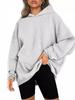 Korean Fashion Solid Loose Pullovers for Women Casual Long Sleeve Tops Sweaters Autumn Winter Hooded Pullovers