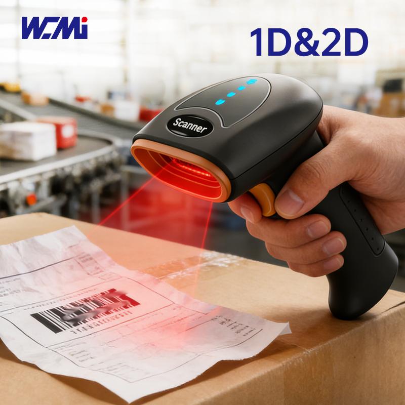 WCMI Portable Wireless 1D 2D QR Barcode Scanner, USB 2.4GHz Barcode Reader, Fast Shipping in Stock