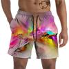 Радужные пляжные шорты с принтом для мужчин, разноцветные, с 3D-печатью, boardshorts, летние спортивные короткие штаны, свободные плавки, streetwear