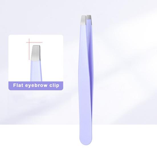 4 шт., пинцет для бровей из нержавеющей стали с чехлом из искусственной кожи, плоский косой кончик, прецизионный пинцет для лица, бровей, волос в носу, женский инструмент для макияжа