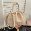 French Niche Pleated Handbag 2024 Summer New High-end Drawstring Bucket Bag Versatile Shoulder Messenger Bag