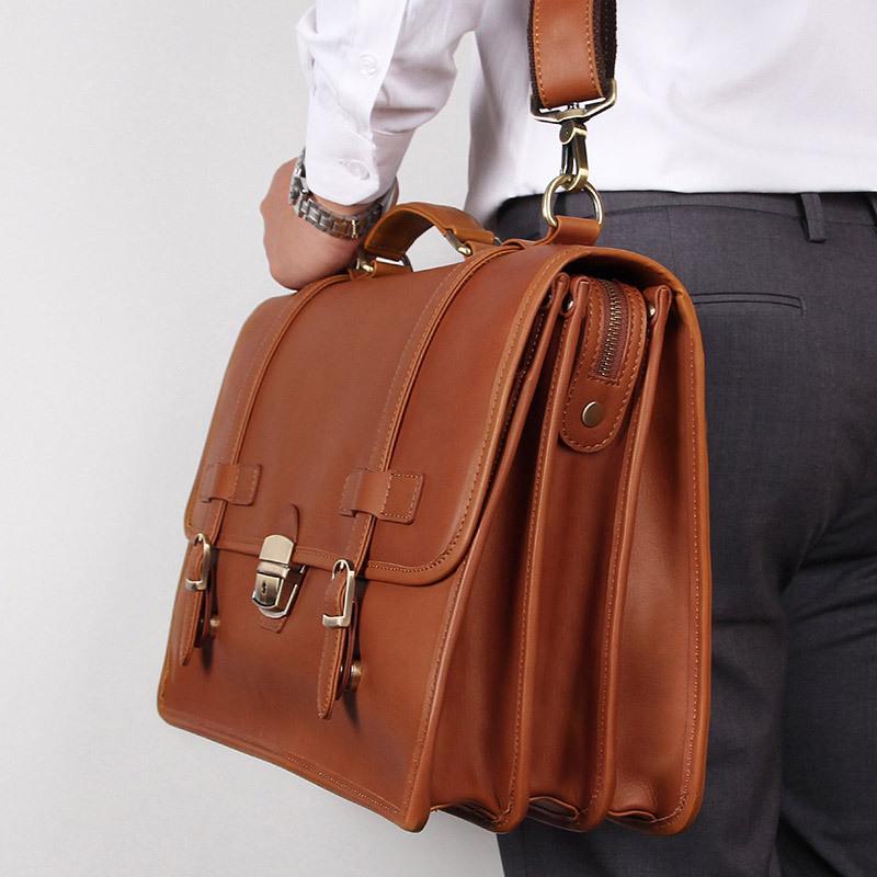 Jiameida British Style Winter Leather Briefcase: Men's Exquisite Crazy Horse Leather Business and Computer Handbag