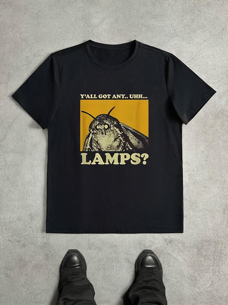 Graphic Tee Featuring a Moth Lamps Meme, Perfect for Casual Wear. This Heavyweight Printed T-Shirt, Weighing 7.76 oz, Is Ideal for Valentine'S Day, Ch