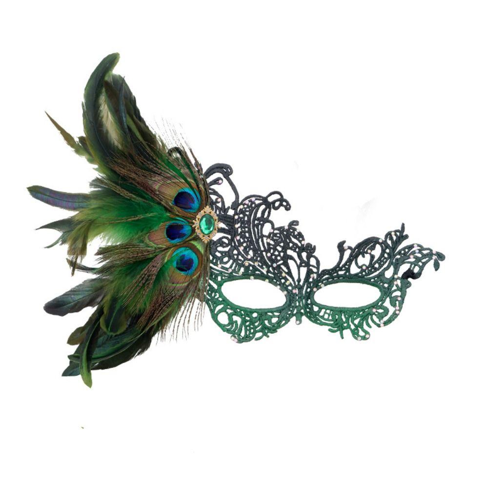Handmade Feathered Couple Masks Gradient Color Cosplay Masquerade Cosplay Festival Party